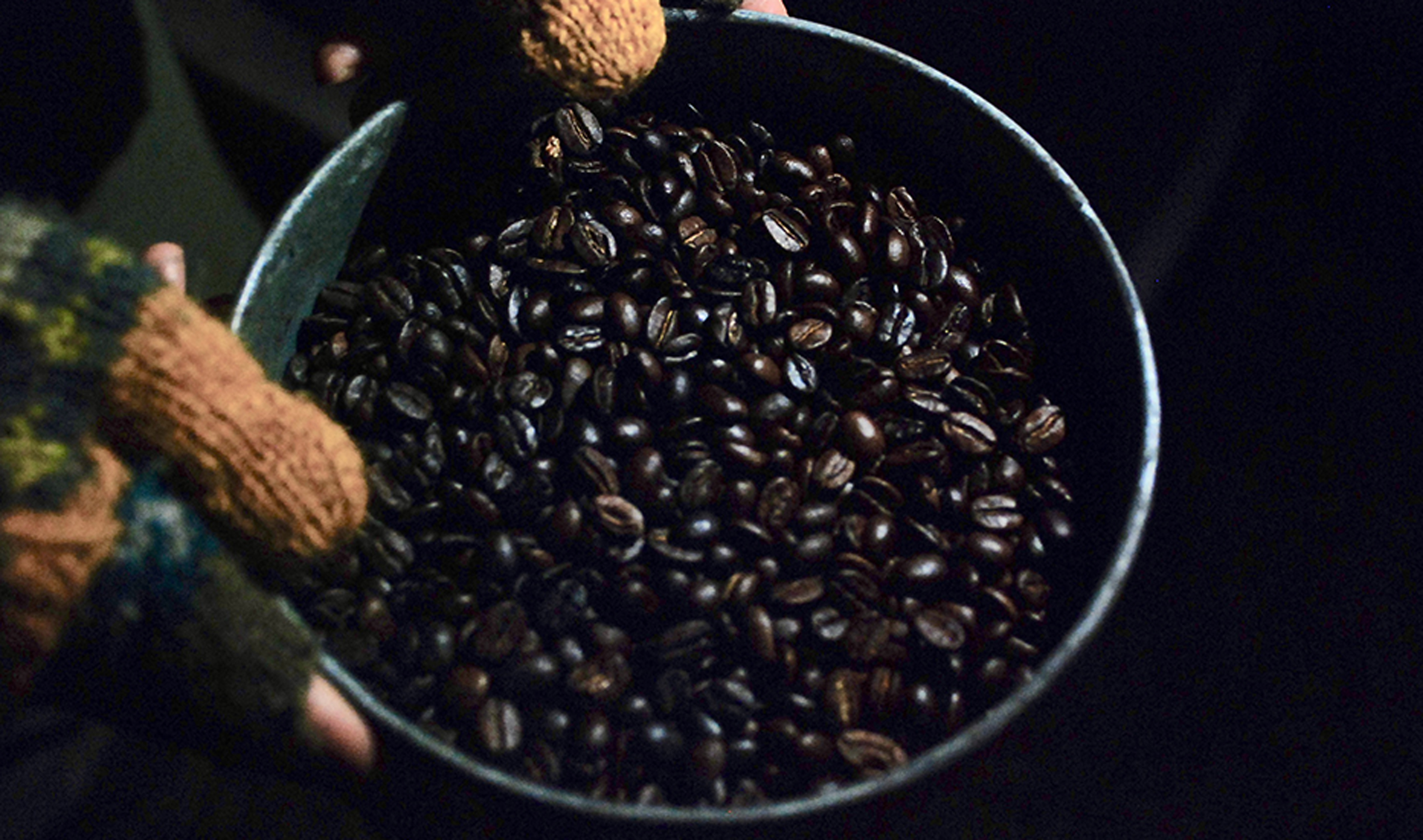 焚き火でコーヒー豆も焙煎